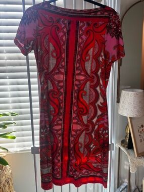 ECI Red & Pink Geometric Print Dress